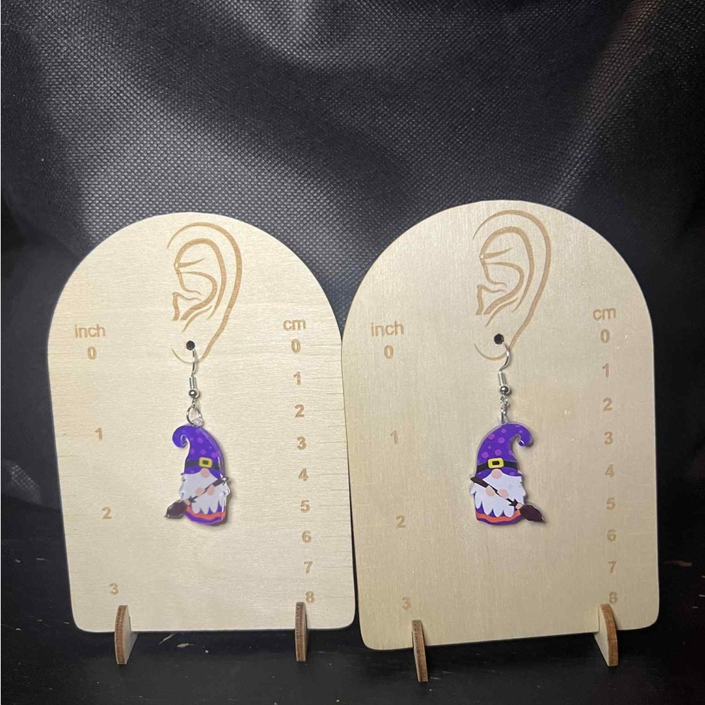 Whimsical Purple Gnome Earrings